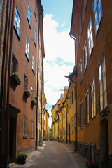Fototapeta na wymiar street view in Stockholm Sweden