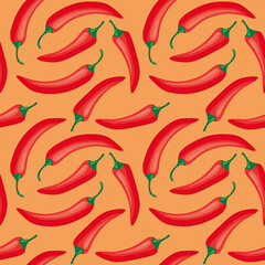 hot chili pepper seamless pattern, great for wrapping, textile, wallpaper -vector illustration