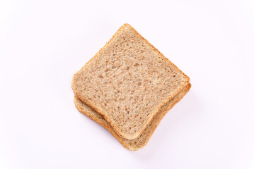 Raw toast bread on white background.