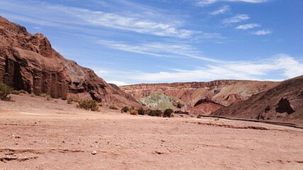 View of the Rainbow Valley (Valle del Arco Iris) on the Atacama Desert, Chile.