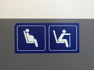 Priority seats sign for the disabled, the elderly, pregnant women