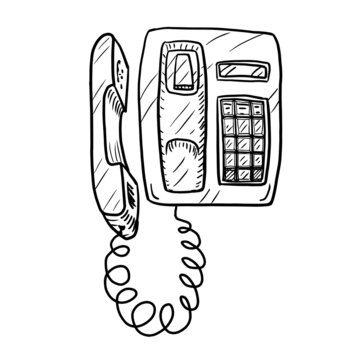 recommend clip art: Old phone vector illustration on white background