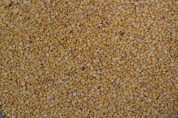 Closeup shot of yellow mung beans, green gram