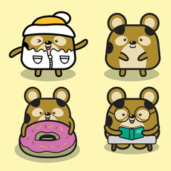 Cute Hamster, Square hamster, hamster drawing, hamster eating, cute mouse, brown mouse