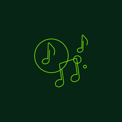 Abstract music note logo icon vector design template