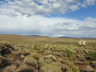 Fototapeta na wymiar Palmetto Ghost Town ruins in the Mojave Desert, in Esmeralda County, Nevada.