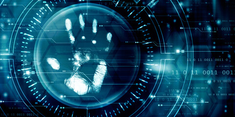 Fingerprint Scanning Technology Concept 2d Illustration