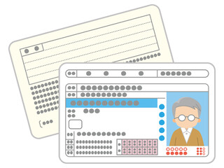高齢男性の運転免許証　表面と裏面