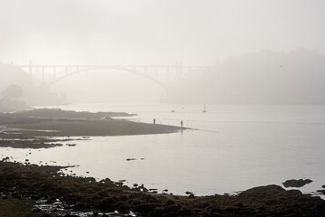 Misty Douro river mouth