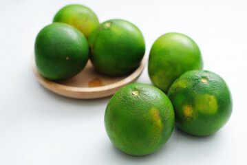 Lime - Close up detail lime green, lime green in the white background