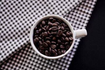 coffee beans in a cup