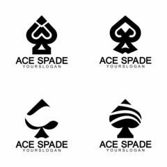 Ace of Spades icon logo design. Flat related icon for web and mobile applications. It can be used as - logo, pictogram, icon, infographic element. Illustration.