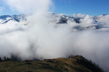 mountains in the fog, mountain landscape, huser plateau, rize- turkey