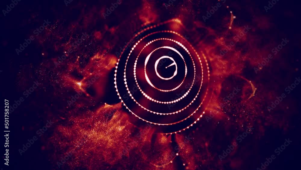 Poster fire abstract background seamless loop. technology background. red abstract particles.