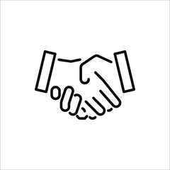 Obraz premium Handshake line art style. Cntract icon