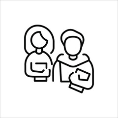 a group of students in a line art