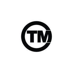 Letter TM circle logo design vector