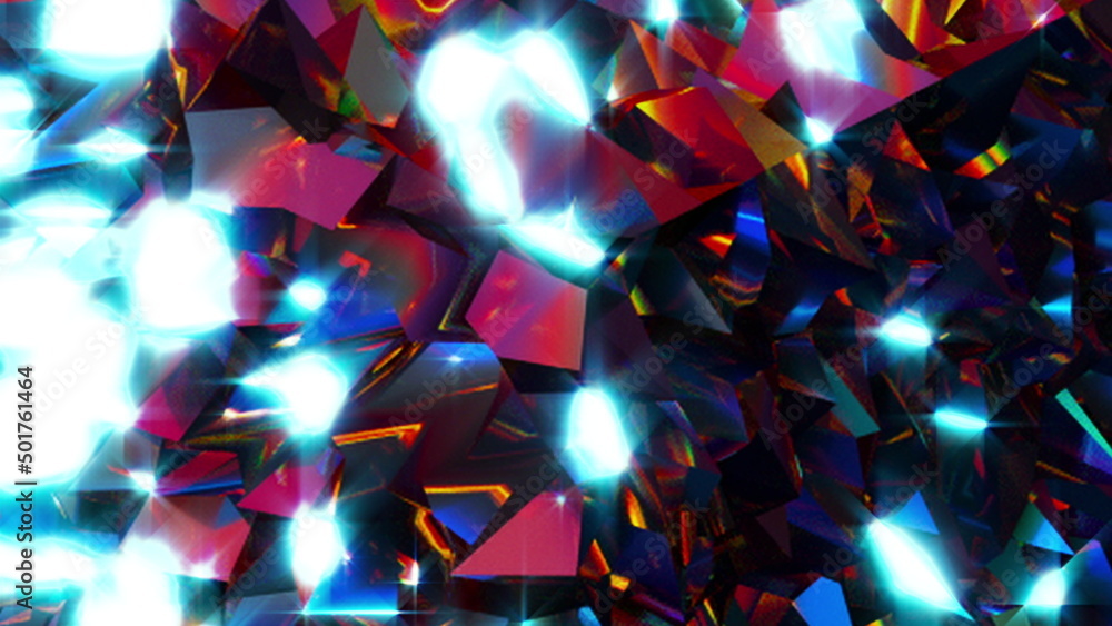 Poster random diamonds. computer generated 3d render