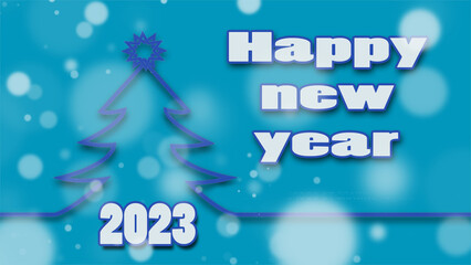2023 Happy New Year Background Design. Greeting Card, Banner, Poster.  Illustration.