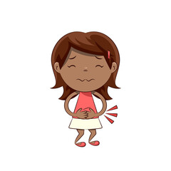 Little girl stomach ache