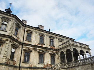 Pidhirtsi/Ukraine - 17 Nov 2019: Renaissance and baroque landmark in Ukraine. Panoramic view of...