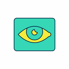 Filled outline Red eye effect icon isolated on white background. Eye redness sign. Inflammatory disease of eyes. Vector