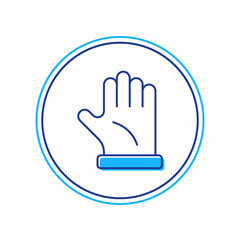 Obraz premium Filled outline Beekeeper glove icon isolated on white background. Vector