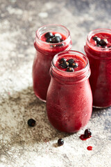 Beetroot, strawberry, black currant smoothie