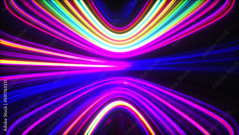 Poster glow band lines. computer generated 3d render