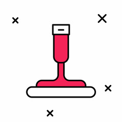 Filled outline Cleaning service with of rubber cleaner for windows icon isolated on white background. Squeegee, scraper, wiper. Vector
