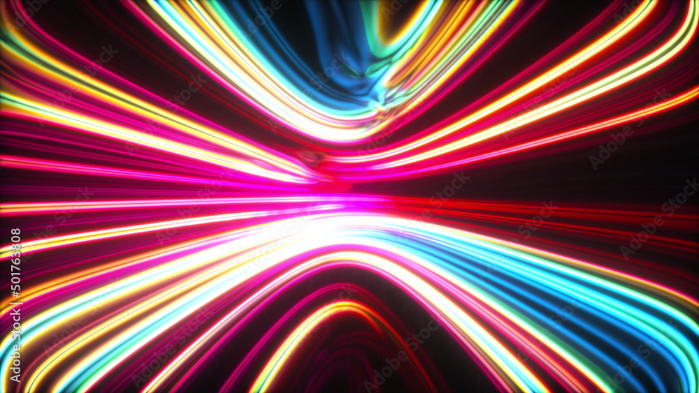 Poster glow band lines. computer generated 3d render