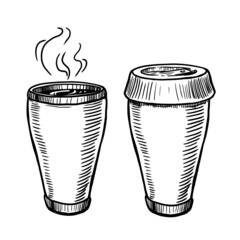 Coffee cup vector illustration on white background