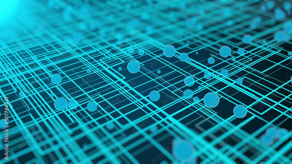 Aufkleber 3d futuristic circuit background. computer generated 3d render