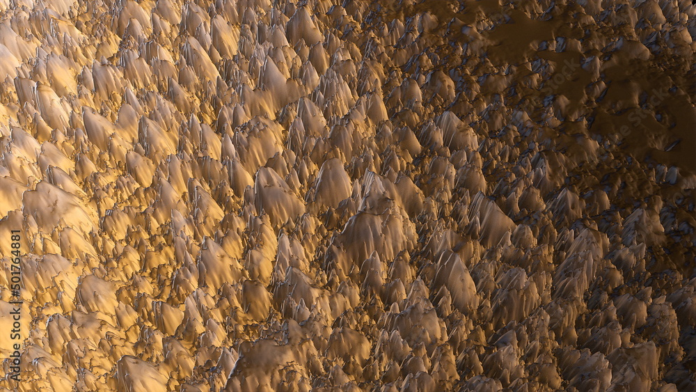 Poster abstract terrain. computer generated 3d render