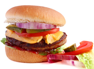 hamburger isolated on white
