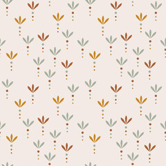Light boho seamless pattern. Cute background in modern bohemian style perfect for scrapbooking, textile, wrapping paper and stationery for kids and adults