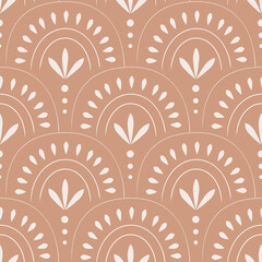 Cute boho seamless pattern with arches. Vector background in modern bohemian style perfect for scrapbooking, textile, wrapping paper and stationery for kids and adults