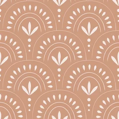 Rolgordijnen Cute boho seamless pattern with arches. Vector background in modern bohemian style perfect for scrapbooking, textile, wrapping paper and stationery for kids and adults © Svetlana Lerie