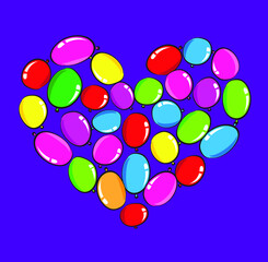 vector drawing heart shape balloons design background