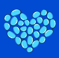 vector drawing heart shape balloons design background