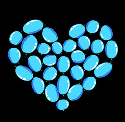 vector drawing heart shape balloons design background