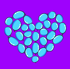 vector drawing heart shape balloons design background