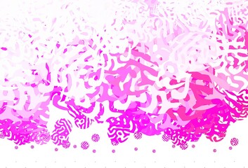 Light Blue, Red vector template with chaotic shapes.