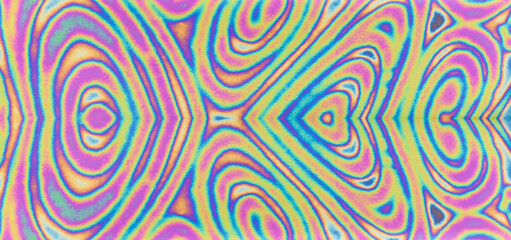 Psychedelic background with neon glitched stains, polarization effect.