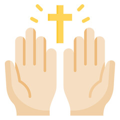 Pray flat icon. Can be used for digital product, presentation, print design and more.