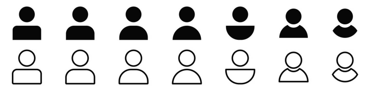 Profile icon. Avatar or user symbol. Human silhouette. Web. Vector illustration
