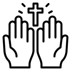 Obraz premium Pray line icon. Can be used for digital product, presentation, print design and more.