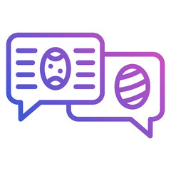 Chat Easter line gradient icon. Can be used for digital product, presentation, print design and more.