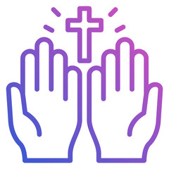 Pray line gradient icon. Can be used for digital product, presentation, print design and more.