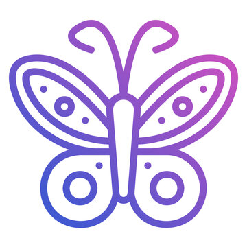 Butterfly line gradient icon. Can be used for digital product, presentation, print design and more.